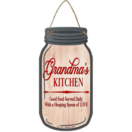 Grandmas Kitchen Love Novelty Metal Mason Jar Sign