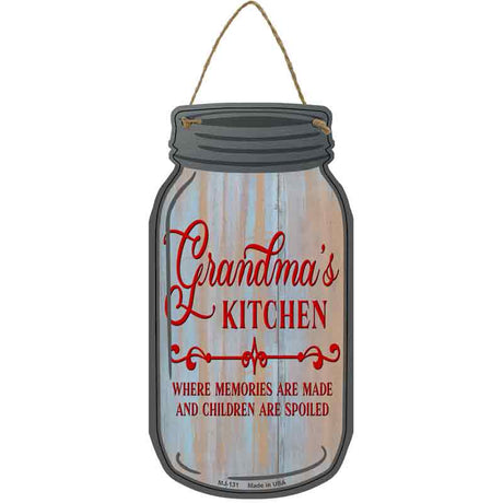 Grandmas Kitchen Spoil Novelty Metal Mason Jar Sign