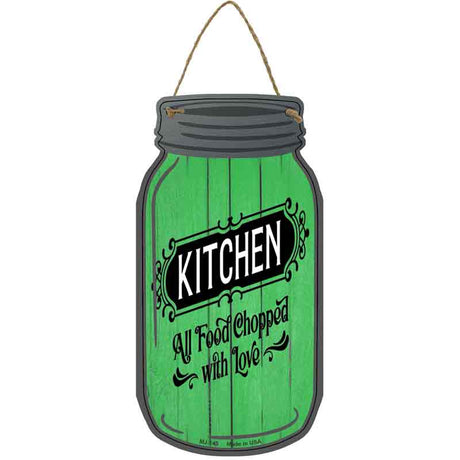 Chopped With Love Novelty Metal Mason Jar Sign