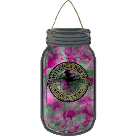 Spider Veins Pink Green Novelty Metal Mason Jar Sign