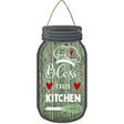 Bless Kitchen Green Novelty Metal Mason Jar Sign