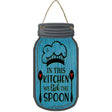 Lick The Spoon Blue Novelty Metal Mason Jar Sign