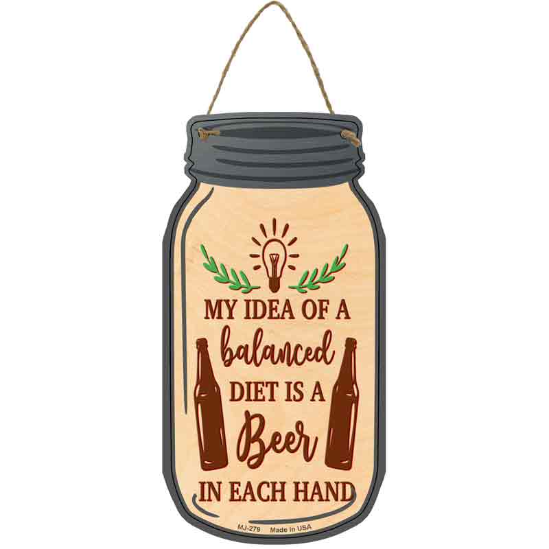 Beer In Each Hand Novelty Metal Mason Jar Sign Metal Mason Jar Sign