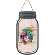 Purple And Blue Bouquet With Music Novelty Metal Mason Jar Sign