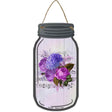 Purple Bouquet With Music Novelty Metal Mason Jar Sign