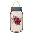 Red Bouquet With Notes Novelty Metal Mason Jar Sign