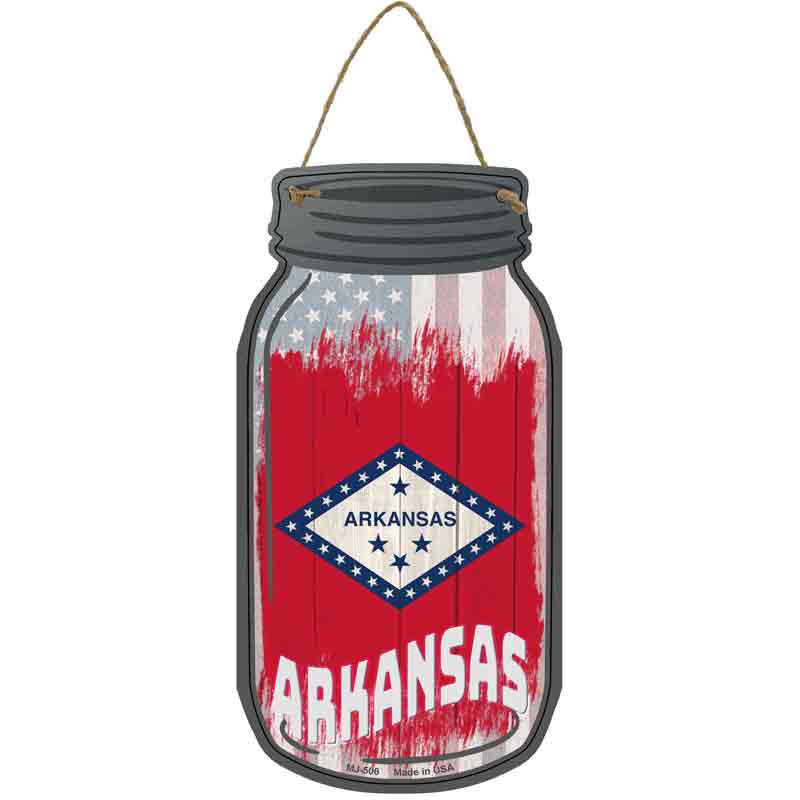 Arkansas | USA Flag Novelty Metal Mason Jar Sign