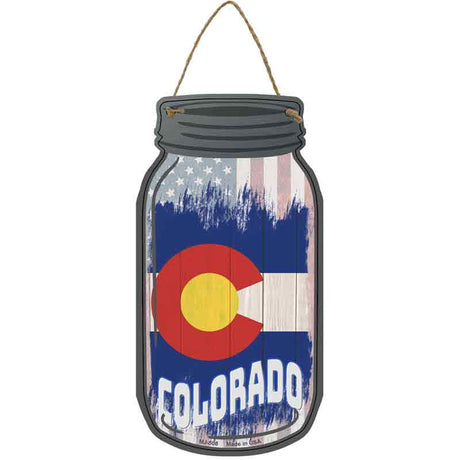 Colorado | USA Flag Novelty Metal Mason Jar Sign