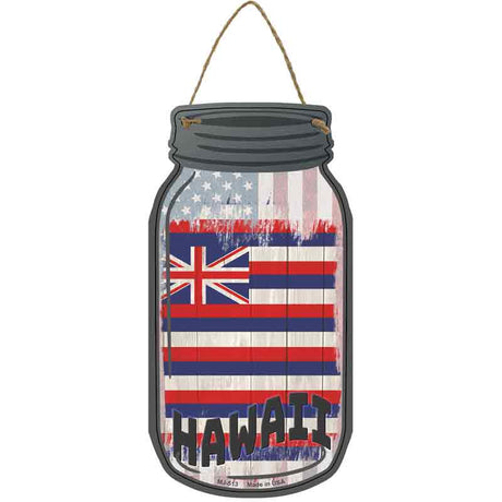 Hawaii | USA Flag Novelty Metal Mason Jar Sign