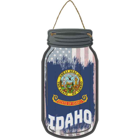 Idaho | USA Flag Novelty Metal Mason Jar Sign