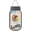 Illinois | USA Flag Novelty Metal Mason Jar Sign