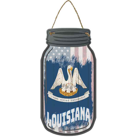 Louisiana | USA Flag Novelty Metal Mason Jar Sign