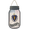 Massachusetts | USA Flag Novelty Metal Mason Jar Sign