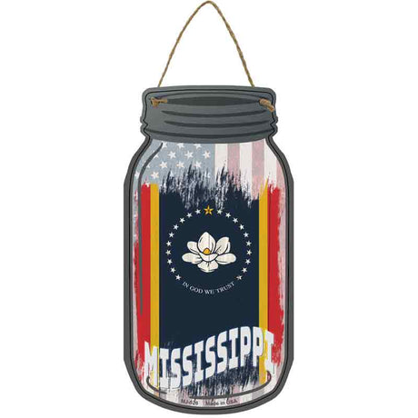 Mississippi | USA Flag Novelty Metal Mason Jar Sign