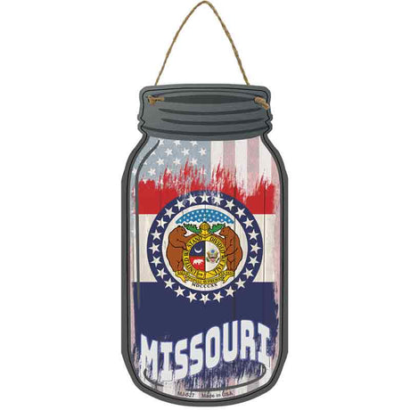 Missouri | USA Flag Novelty Metal Mason Jar Sign