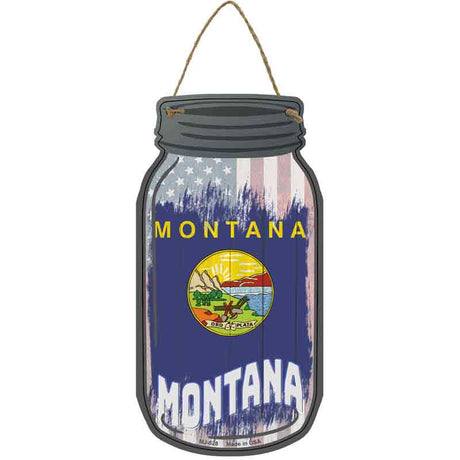 Montana | USA Flag Novelty Metal Mason Jar Sign