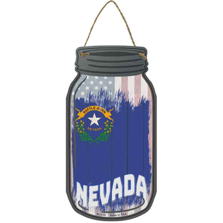 Nevada | USA Flag Novelty Metal Mason Jar Sign