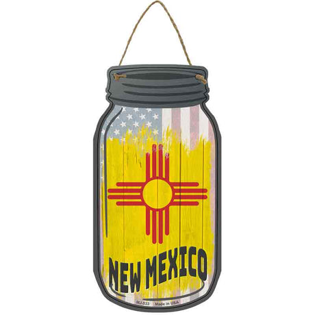 New Mexico | USA Flag Novelty Metal Mason Jar Sign