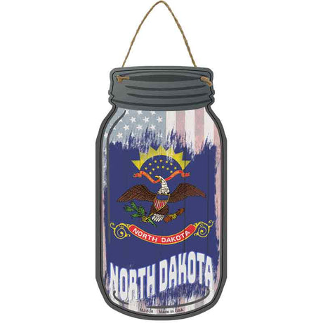 North Dakota | USA Flag Novelty Metal Mason Jar Sign