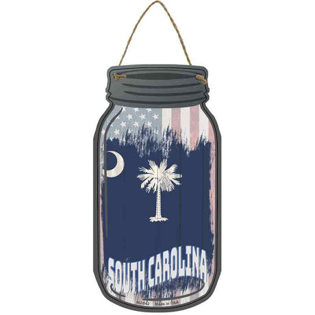 South Carolina | USA Flag Novelty Metal Mason Jar Sign