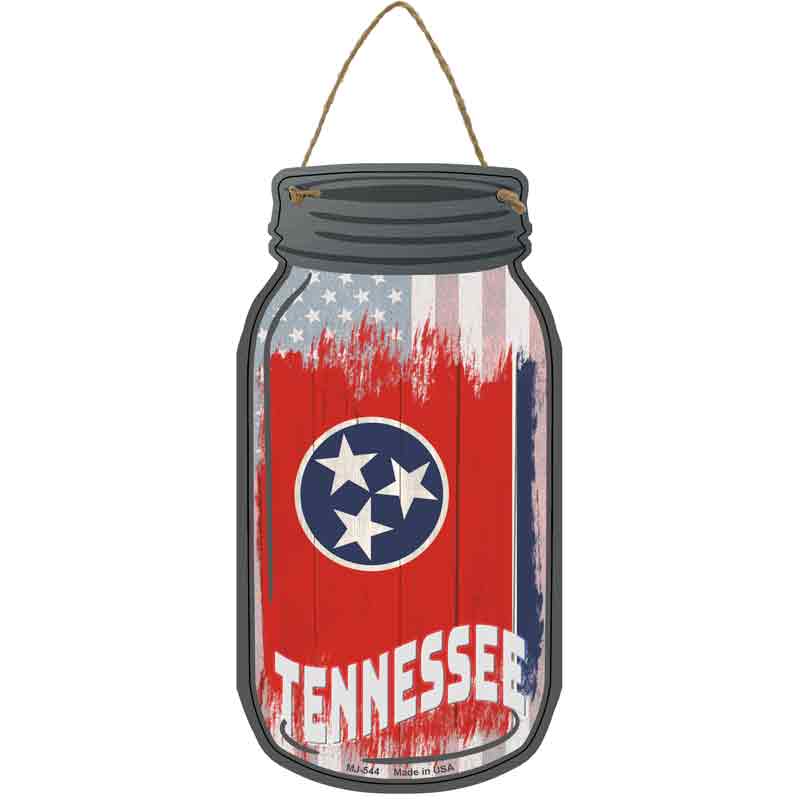 Tennessee | USA Flag Novelty Metal Mason Jar Sign