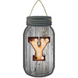 Y Bulb Lettering Novelty Metal Mason Jar Sign