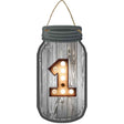 1 Bulb Lettering Novelty Metal Mason Jar Sign