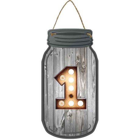 1 Bulb Lettering Novelty Metal Mason Jar Sign