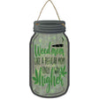 Weed Mom Novelty Metal Mason Jar Sign