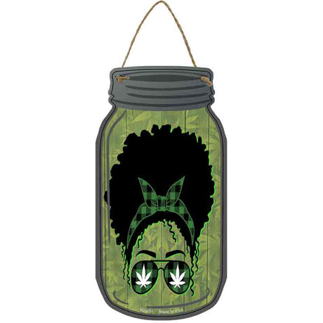 Weed Lady Novelty Metal Mason Jar Sign