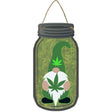 Weed Gnome Novelty Metal Mason Jar Sign