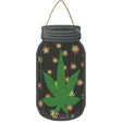 Pot Leaf Novelty Metal Mason Jar Sign