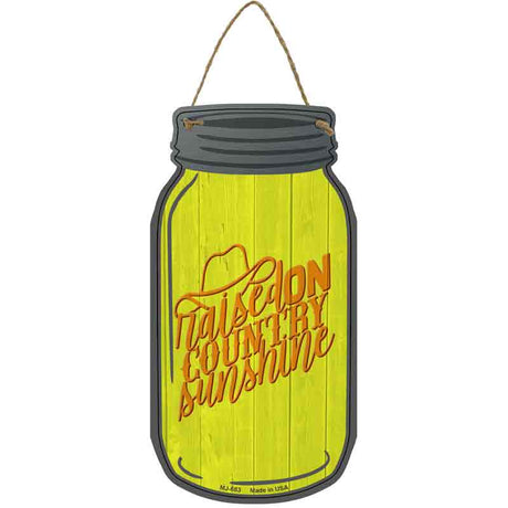 Raised On Country Sunshine Novelty Metal Mason Jar Sign