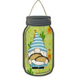 Gnome With Tacos Novelty Metal Mason Jar Sign