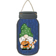 Gnome With Pumpkin and Candy Novelty Metal Mason Jar Sign