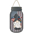 Gnome With Balloon and Firework Novelty Metal Mason Jar Sign