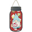 Gnome With Pink Cupcake Novelty Metal Mason Jar Sign