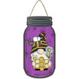 Gnome With Honeycomb Novelty Metal Mason Jar Sign