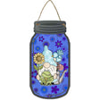 Gnome With Sunflower and Frog Novelty Metal Mason Jar Sign