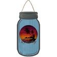 Beachy Sunset Blue Novelty Metal Mason Jar Sign