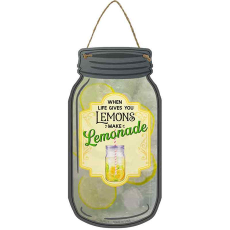 Lemons Make Lemonade Glass Novelty Metal Mason Jar Sign