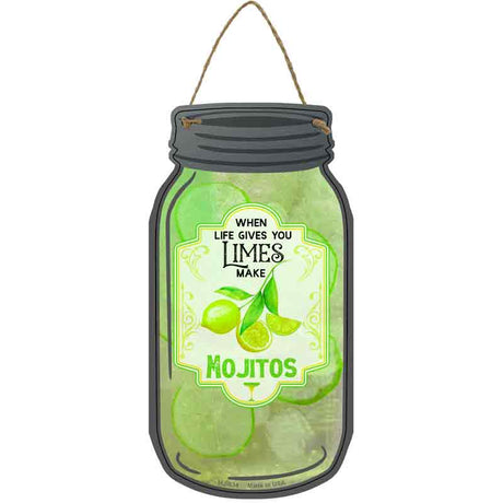 Limes Make Mojitos Novelty Metal Mason Jar Sign