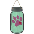 Paw Print Mint Novelty Metal Mason Jar Sign