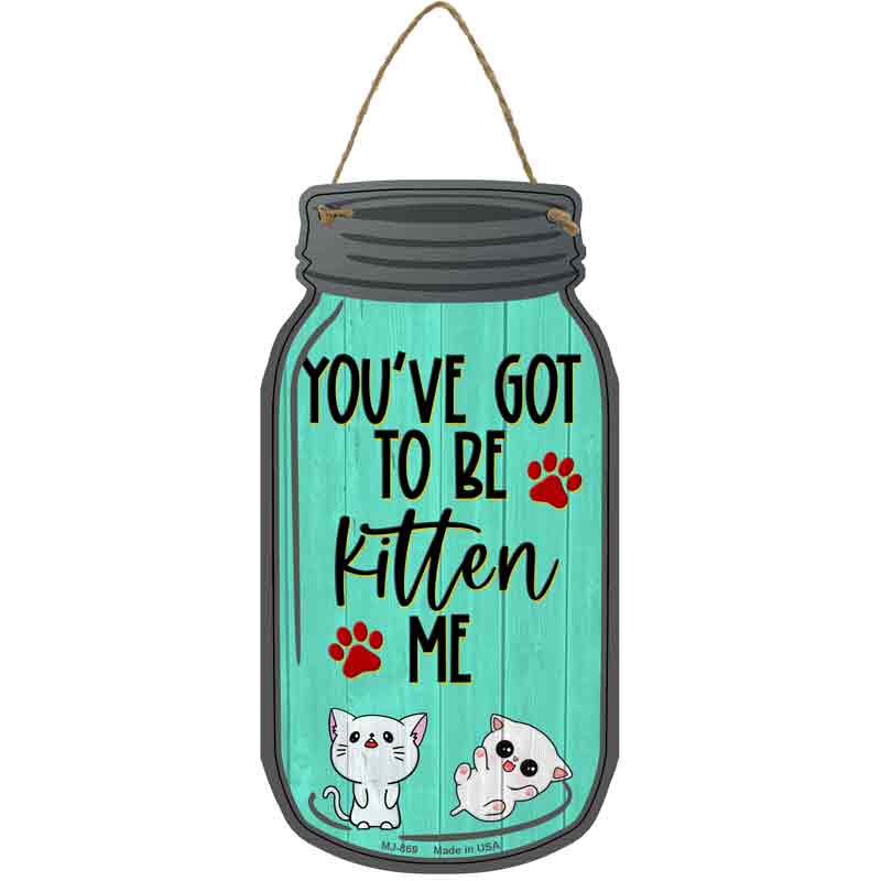 Got To Be Kitten Me Mint Novelty Metal Mason Jar Sign