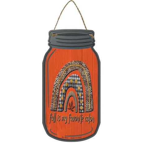 Fall My Favorite Color Novelty Metal Mason Jar Sign