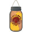 Bee In Sunflower Novelty Metal Mason Jar Sign