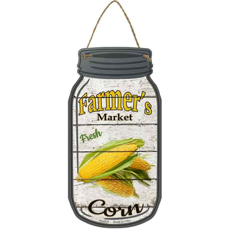 Corn Farmers Market Novelty Metal Mason Jar Sign