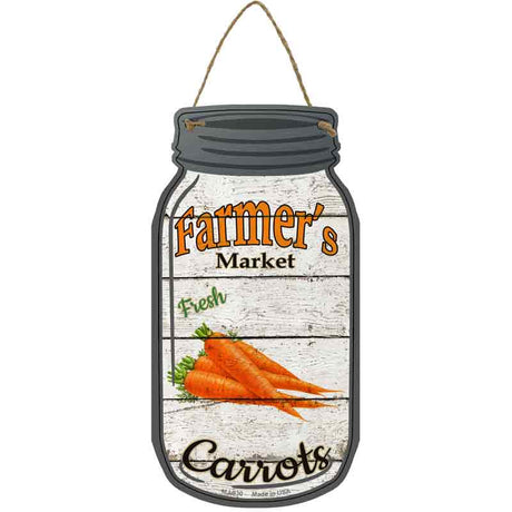 Carrots Farmers Market Novelty Metal Mason Jar Sign