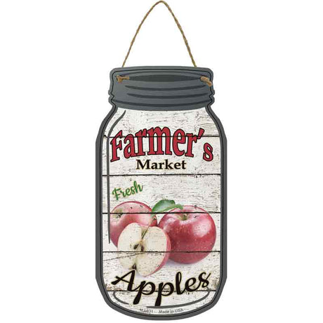 Apples Farmers Market Novelty Metal Mason Jar Sign