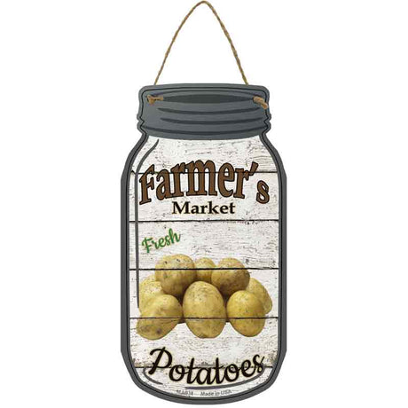 Potatoes Farmers Market Novelty Metal Mason Jar Sign